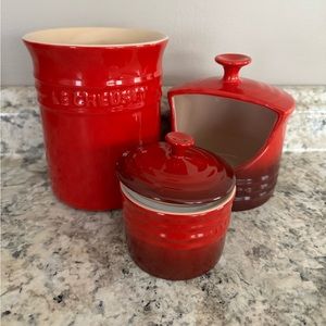 Le Creuset Kitchen Accessories Set - Utensil Crock, Salt Keeper, Small Spice Jar